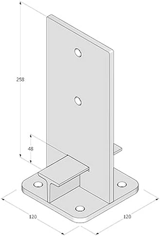 Heavy Duty Galvanised Bolt Down Internal Post Support – 90mm, 100mm & 140mm