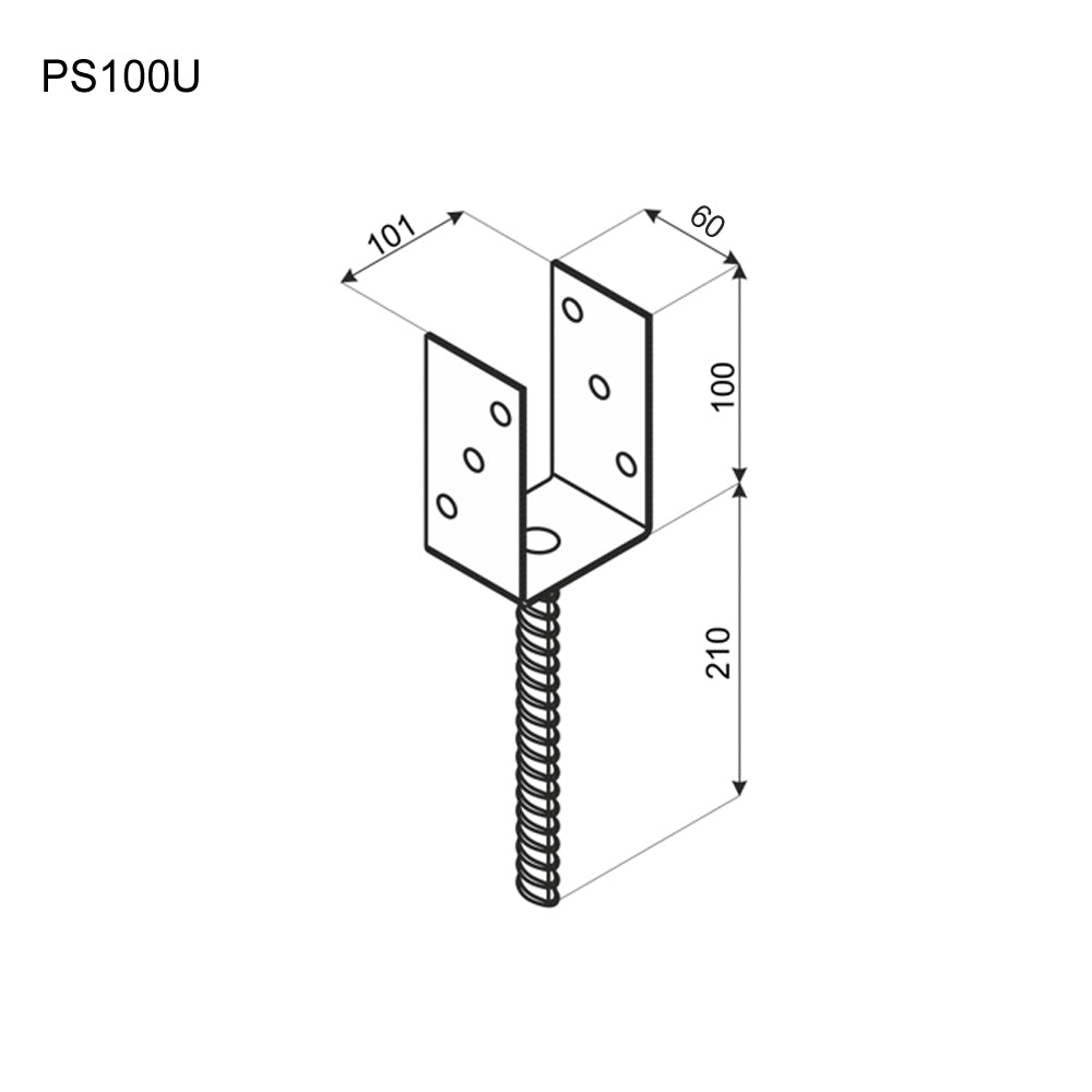 Base plate – wide concrete anchor type “U”