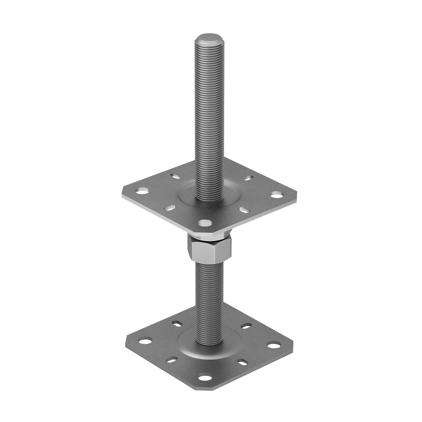 Heavy Duty Galvanised Adjustable Bolt Down Post Support Height 25cm Bar M20mm
