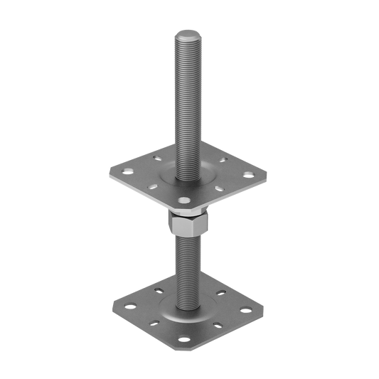 Heavy Duty Galvanised Adjustable Bolt Down Post Support Height 25cm Bar M20mm