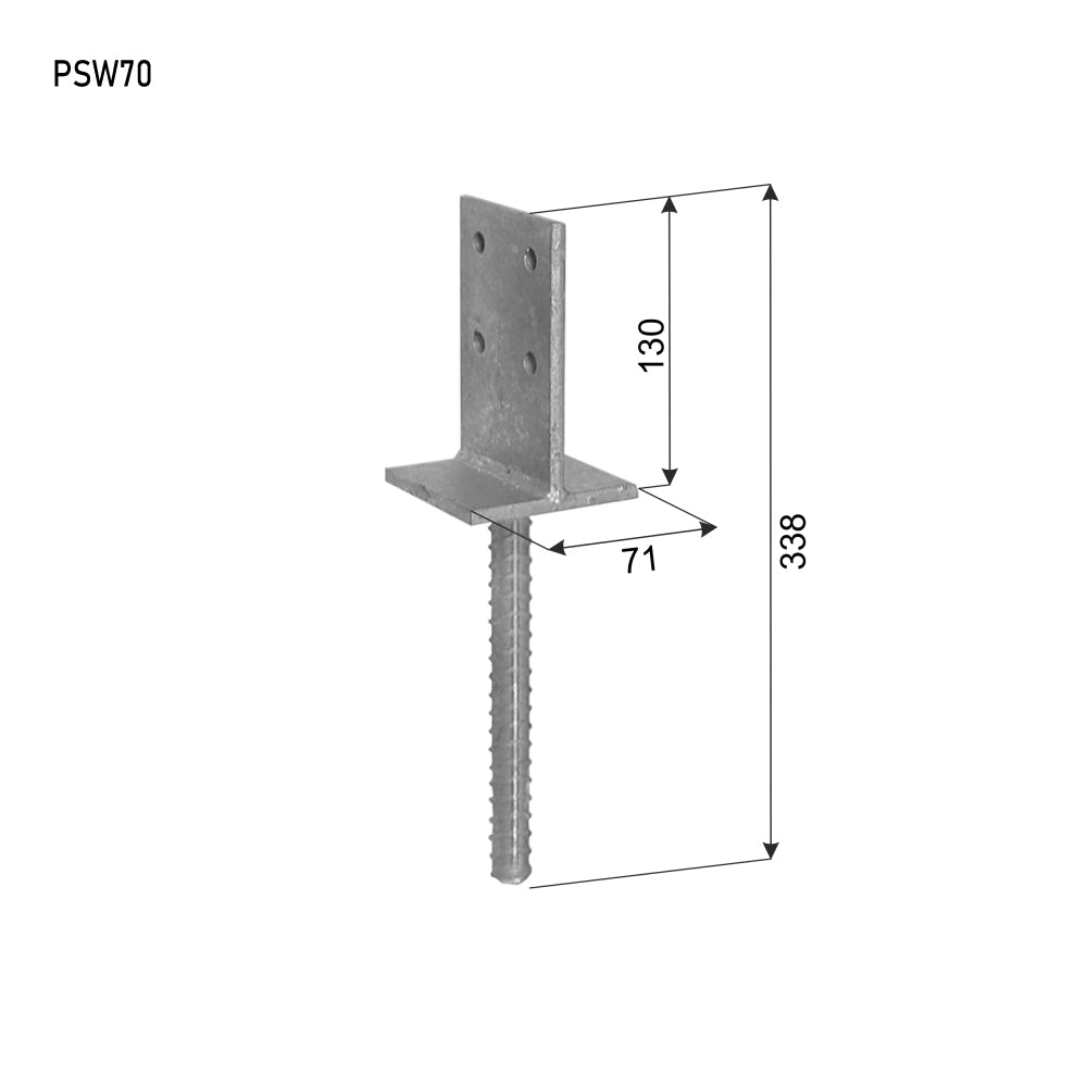 Internal Metal Post Foot Ground Anchor