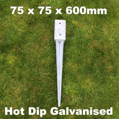 ADGO® Regulated Post Support 0-160 mm x 750 mm Fence Post Spike hot-dip Galvanized Drive-in Sleeve Post Support Floor Sleeve Drive-in Floor Sleeve Post Anchor Steel Silver 