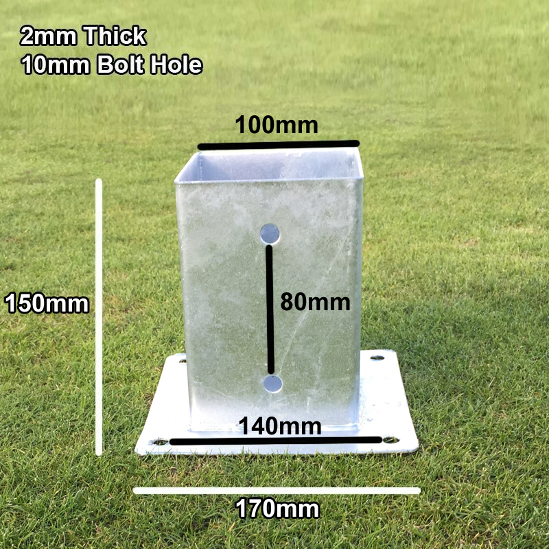 100mm GALVANISED FENCE POST HOLDER SPIKES DRIVE DOWN TIMBER POST SUPPORT 4" 