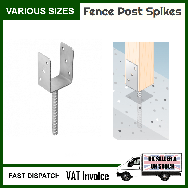Galvanised (''U'' Shape Pin) Post Fence Foot Anchors