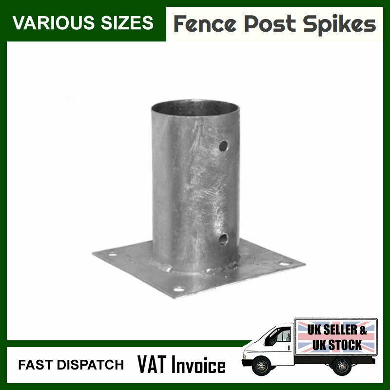 HEAVY DUTY GALVANISED BOLT DOWN ROUND/CIRCULAR POST FENCE FOOT/80mm 3.2" 100mm4" 