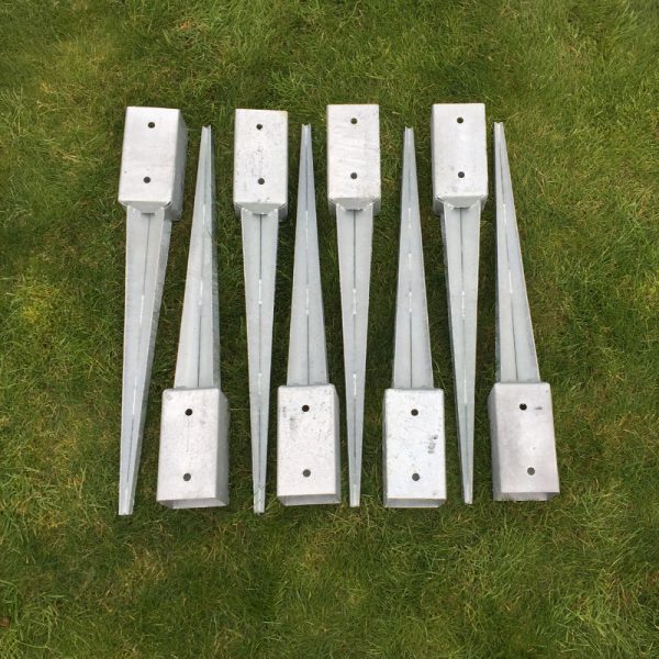 75mm 3" fence post supports x 8-Fence Post Metal Holders Support-galvanised steel drive-in post support 