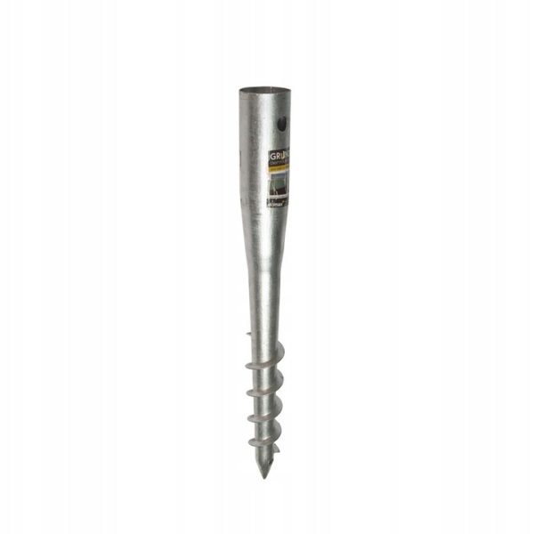 Screw-in ground sleeves post support base with round base, made of steel, for hammering in 65/650mm